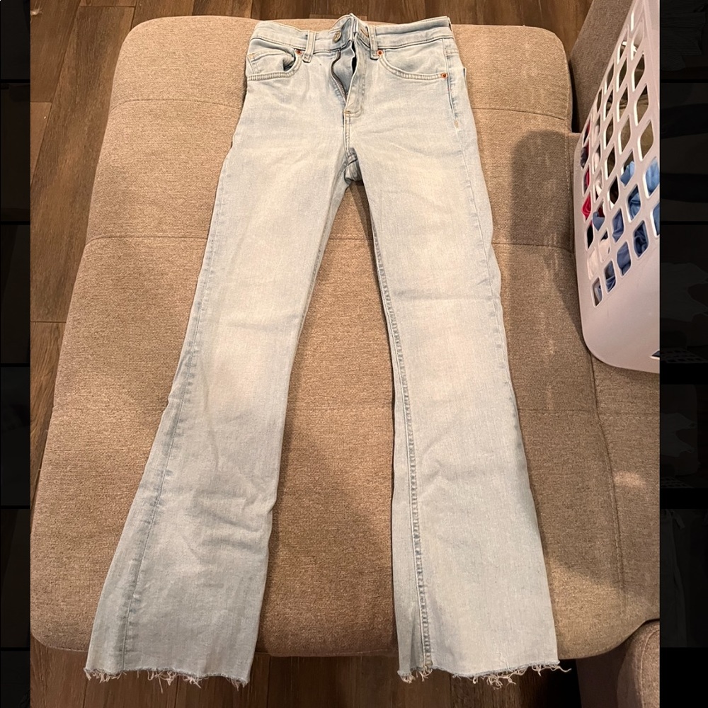 Zara light blue flare jeans